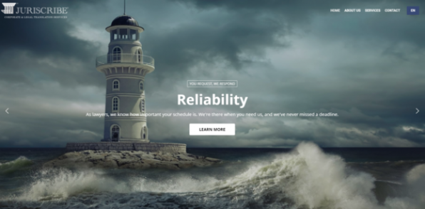 Screenshot of Juriscribe Website