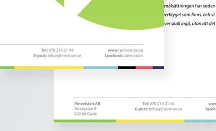 Close up of pinevision print material