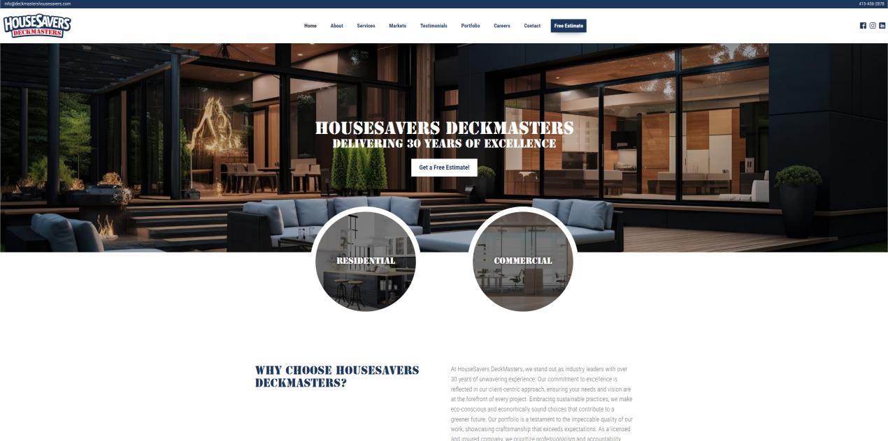 screenshot of housesavers website