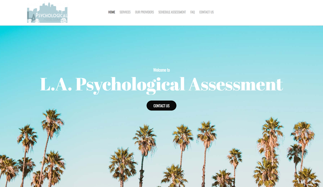 L.A. Psychological Assessment website screenshot