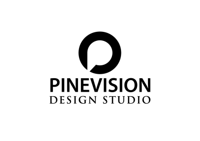 Pinevision Vertical Logo Black